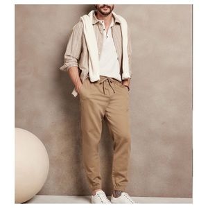 OCEAN DRIVE | khaki joggers pull on drawstring pants XL 37” waist X 27.5” inseam